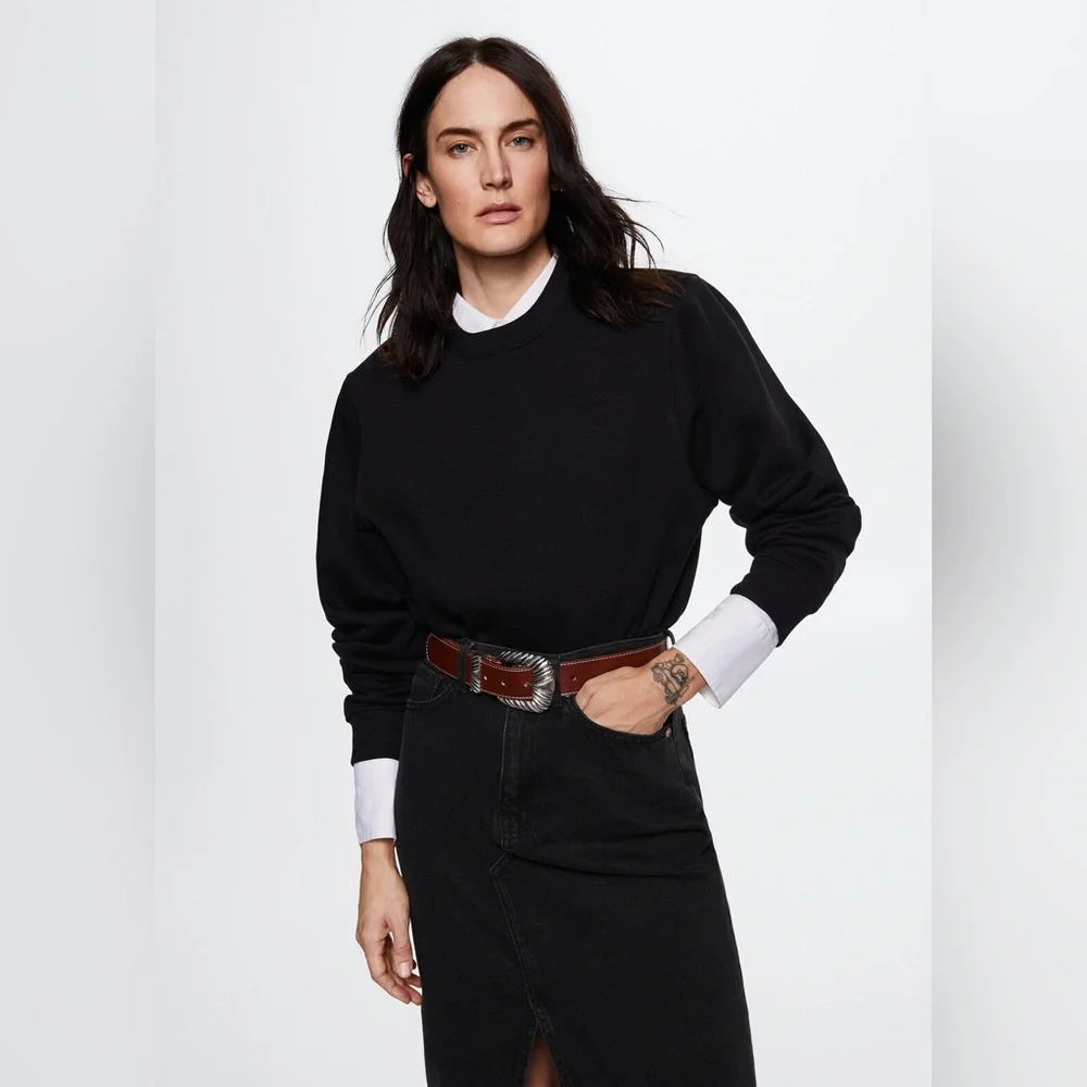 MANGO Skirt 'Anais' in Black Denim - Picture 3 of 14